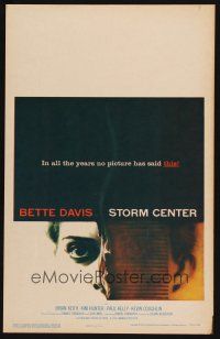 8p521 STORM CENTER WC '56 incredible different close up image of Bette Davis by Saul Bass!