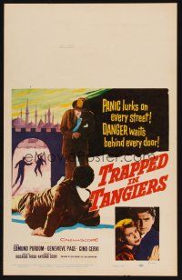 8p528 TRAPPED IN TANGIERS WC '60 Edmund Purdom, Genevieve Page, most dangerous city in the world!