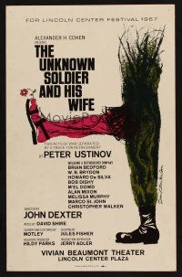 8p304 UNKNOWN SOLDIER & HIS WIFE stage play WC '67 Peter Ustinov, art by David Stone Martin!