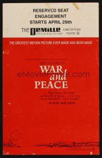 8p533 WAR & PEACE WC '68 Sergei Bondarchuck, 3-part Russian version, Leo Tolstoy