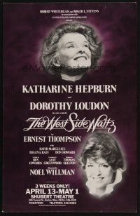 8p306 WEST SIDE WALTZ stage play WC '81 Katharine Hepburn & Dorothy Loudon!