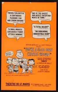 8p307 YOU'RE A GOOD MAN CHARLIE BROWN stage play WC '71 based on the comic strip by Charles Schulz!