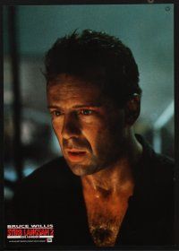 8p323 DIE HARD 2 2 German LCs '90 tough guy Bruce Willis is in the wrong place at the right time!