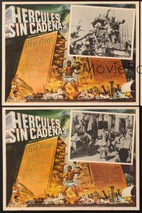 8p686 HERCULES UNCHAINED 3 Mexican LCs '59 Ercole e la regina di Lidia, mighty Steve Reeves!