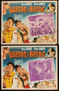 8p689 SWISS MISS 3 Mexican LCs R60s different art of Stan Laurel & Oliver Hardy, Hal Roach!