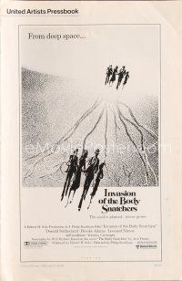 8p131 INVASION OF THE BODY SNATCHERS pressbook '78 Kaufman classic remake of deep space invaders!