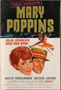 8p135 MARY POPPINS pressbook '64 Julie Andrews & Dick Van Dyke in Disney classic!