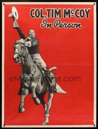 8r216 COL TIM McCOY IN PERSON 2sh '30s wild west cowboy star on horseback!