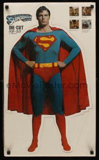 8r087 SUPERMAN commercial poster '78 comic book hero Christopher Reeve die-cut!