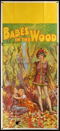 8r006 BABES IN THE WOOD stage play English 3sh '30s stone litho of female hero finding lost kids!