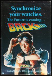8r092 BACK TO THE FUTURE II teaser English 40x60 '89 art of Michael J. Fox, synchronize your watch!