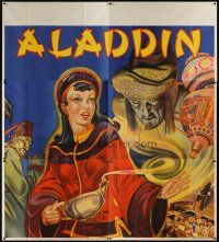 8r002 ALADDIN stage play English 6sh '30s stone litho of female lead with lamp & treasure!
