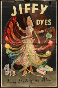 8r198 JIFFY DYES English advertising poster '30s incredible colorful art by H.H. Harris!