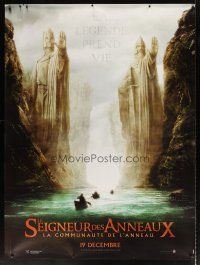 8r159 LORD OF THE RINGS: THE FELLOWSHIP OF THE RING teaser French 1p '01 art of statues on river!