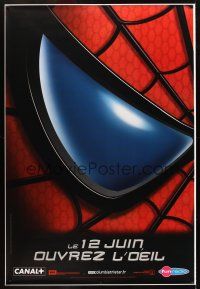 8r169 SPIDER-MAN teaser French 1p '02 Tobey Maguire,Sam Raimi, Marvel Comics, cool open eye image!