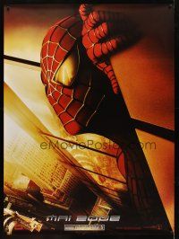 8r171 SPIDER-MAN teaser DS French 1p '02 Tobey Maguire w/WTC towers in eyes, Marvel Comics!