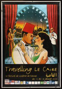 8r185 TRAVELLING LE CAIRE French film festival poster '00 wonderful artwork of people in Egypt!