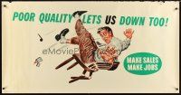 8r228 POOR QUALITY LETS US DOWN TOO 28x54 motivational poster '54 art of guy in breaking chair!