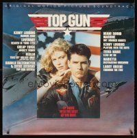 8r271 TOP GUN soundtrack poster '86 great image of Tom Cruise & Kelly McGillis, Navy fighter jets!