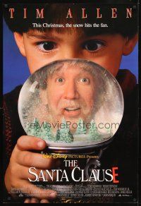 8r079 SANTA CLAUSE lenticular DS 1sh '94 Disney, Tim Allen in snow globe, Christmas comedy!