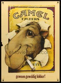 8r187 CAMEL CIGARETTES 33x46 Dutch advertising poster '70s wonderful art of smoking Joe Camel!