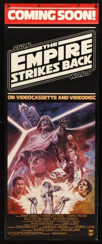 8r259 EMPIRE STRIKES BACK video special 23x58 R84 George Lucas sci-fi classic, cool art by Tom Jung!