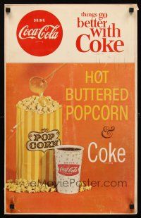 8r016 COCA-COLA HOT BUTTERED POPCORN & COKE soft drink sales posters '60s cool lobby displays!