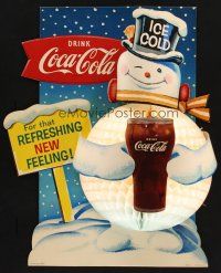 8r014 COCA-COLA STANDEE 19x22 advertising poster '60s really cool Frosty display!