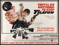 8r257 TELEFON subway poster '77 sexy Lee Remick, they'll do anything to stop Charles Bronson!