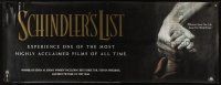 8r284 SCHINDLER'S LIST video vinyl banner '93 Steven Spielberg, Liam Neeson, Ralph Fiennes