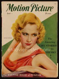8s137 MOTION PICTURE magazine April 1932 Miriam Hopkins by Marland Stone, Life Stories of Freaks!