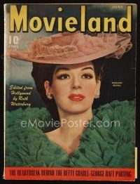 8s179 MOVIELAND magazine June 1943 portrait of Rosalind Russell in wild outfit by Tom Kelley!