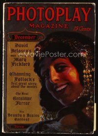 8s103 PHOTOPLAY magazine December 1915 cool cover artwork of Geraldine Farrar by Otto Toaspern!