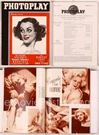 8s127 PHOTOPLAY magazine February 1937, art of Joan Crawford by James Montgomery Flagg!
