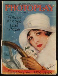 8s115 PHOTOPLAY magazine January 1927 artwork of sexy Olive Borden in car by Carl Van Buskirk!