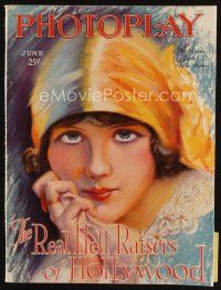 8s120 PHOTOPLAY magazine June 1927 colorful artwork of pretty Mary Brian by Charles Sheldon!