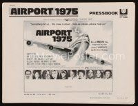 8s342 AIRPORT 1975 pressbook '74 Charlton Heston, Karen Black, G. Akimoto aviation accident art!