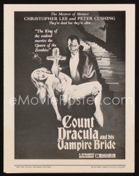 8s412 SATANIC RITES OF DRACULA pressbook 1978 great artwork of Count Dracula & his Vampire Bride!