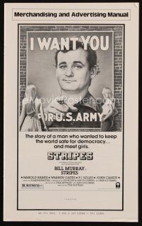 8s425 STRIPES pressbook '81 Ivan Reitman classic military comedy, Bill Murray wants YOU!