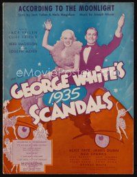 8s457 GEORGE WHITE'S 1935 SCANDALS sheet music '35 Alice Faye, Dunne, According to the Moonlight