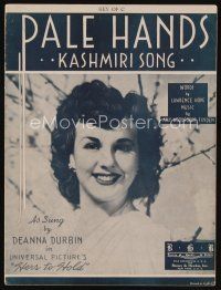8s467 HERS TO HOLD sheet music '43 Pale Hands, sung by Deanna Durbin!