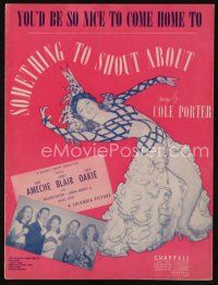8s497 SOMETHING TO SHOUT ABOUT sheet music '43 Cole Porter, You'd Be So Nice To Come Home To!