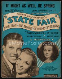 8s498 STATE FAIR sheet music '45 Jeanne Crain, Rogers & Hammerstein, It Might As Well Be Spring