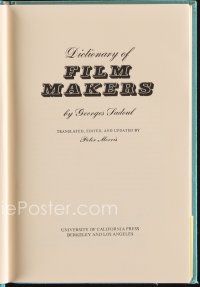 8s209 DICTIONARY OF FILM MAKERS first U.S. edition hardcover book '72 loaded with movie info!