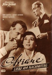 8s312 LOVE IN THE AFTERNOON German program '57 Gary Cooper, Audrey Hepburn, Chevalier, different!