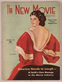 8s165 NEW MOVIE MAGAZINE magazine October 1932, art of sexy Kay Francis by McClelland Barclay!