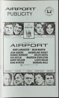8s341 AIRPORT pressbook '70 Burt Lancaster, Dean Martin, Jacqueline Bisset, Jean Seberg