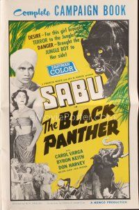 8s347 BLACK PANTHER pressbook '56 danger brought Sabu to sexy Carol Varga's side in the jungle!