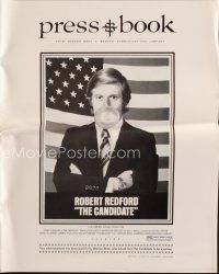 8s353 CANDIDATE pressbook '72 great image of candidate Robert Redford blowing a bubble!