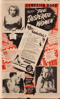 8s361 DESPERATE WOMEN pressbook '55 bad girls invovled with pills and gangsters!